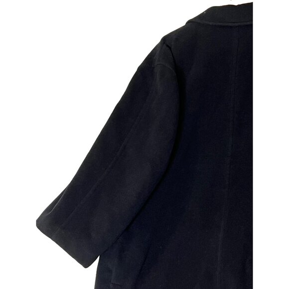 Chaps Men's Black Wool Blend Peacoat Size 46R Preppy Goth Warm Oversized - Picture 16 of 16